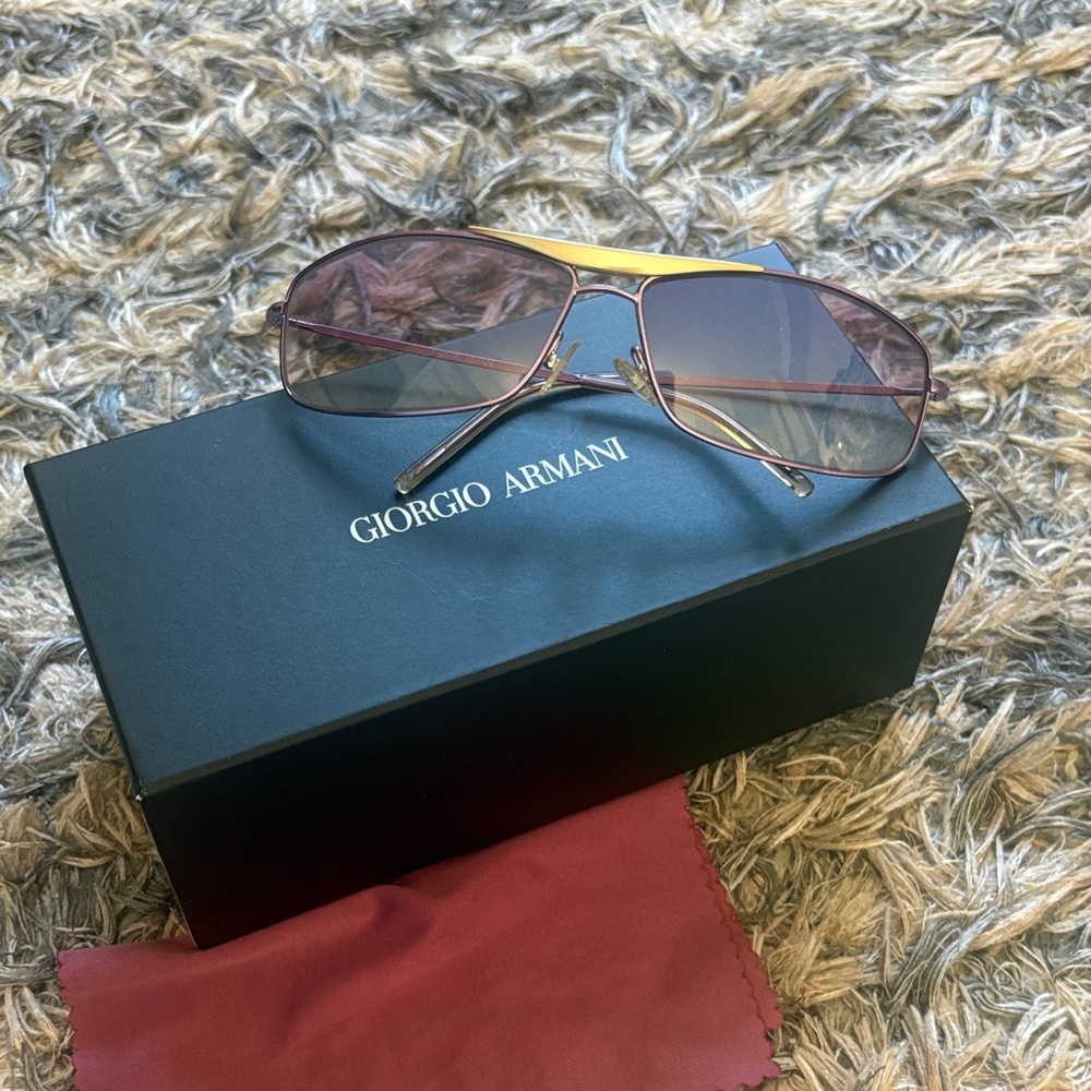 Giorgio Armani Purple and Gold Aviator Glasses